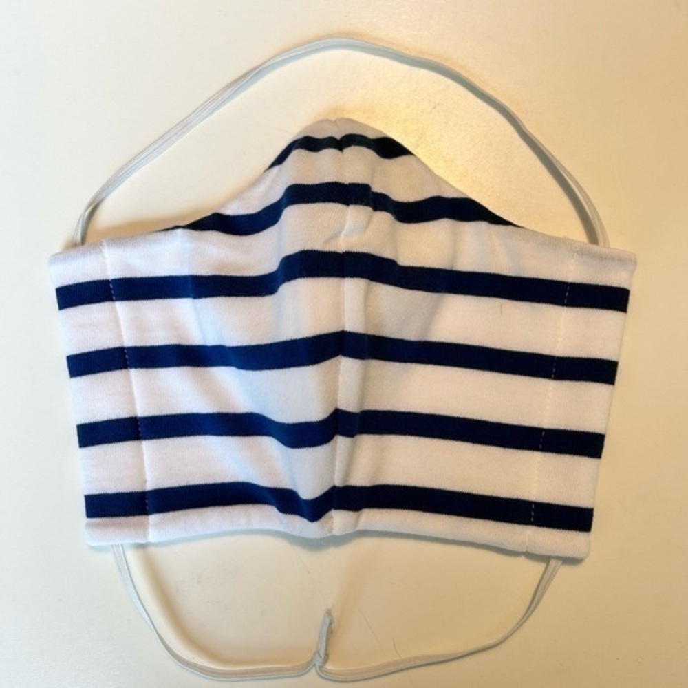 NWOT Original SAINT JAMES Adult Face Mask, Stripes, White and Blue